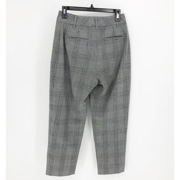 Wilfred Womens High Rise Trousers 4 Grey Plaid Straight Leg Ankle Pants - Picture 4 of 7